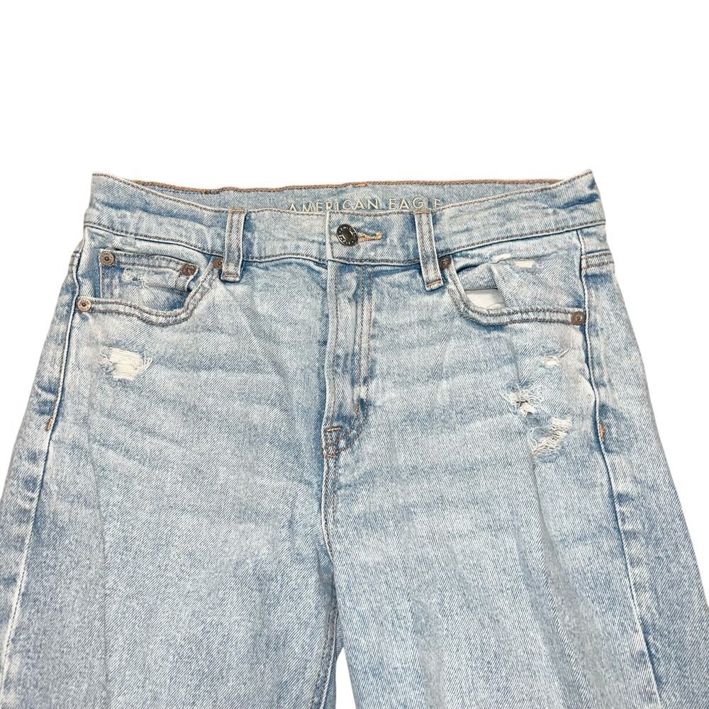 AMERICAN EAGLE Super High-Rise Ankle Straight Light Wash Jeans Size 4 - Picture 3 of 11